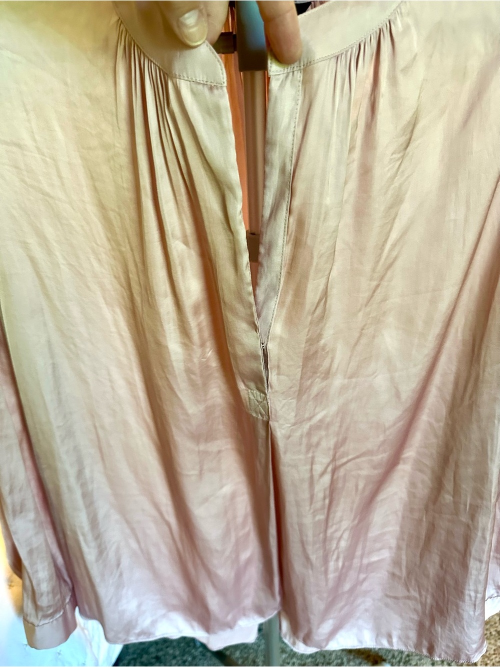 Nic & Zoe Rose Pink Satin Button Front Blouse 1X - Picture 2 of 12